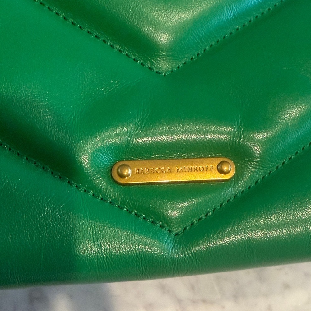 Rebecca Minkoff Green Crossbody Bag with Gold Chain - Picture 5 of 12